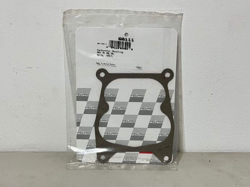 Empaque de carburador para motor GM 5.7L V8 350cid / 6.6L V8 402cid / 7.4L V8 454cid.