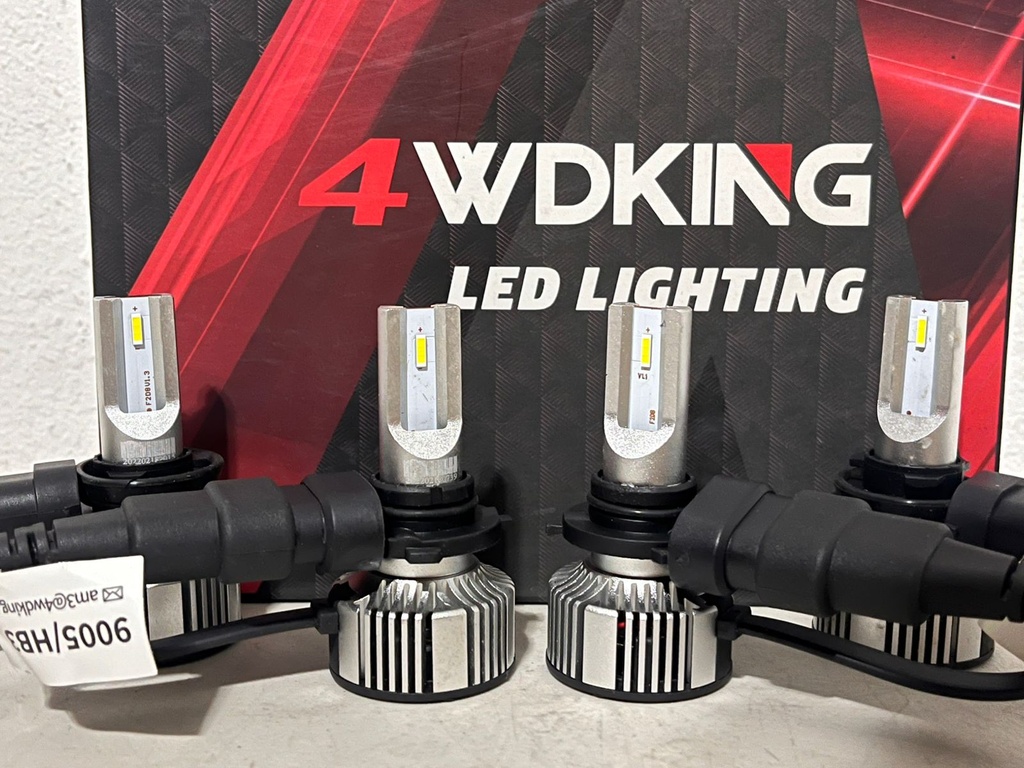 Juego de 4 Bombillas LED H11/H8/H9 (luz baja) / 9005/HB3 (luz alta) 60W / 20000 lúmenes 6500K / IP68.