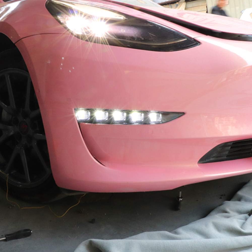 Halógenos Neblineros OEM Doble Color LED DRL Luz Blanca/Amarilla/Luz de Señal de Giro Secuencial para Tesla Modelo 3 de 2017 2021
