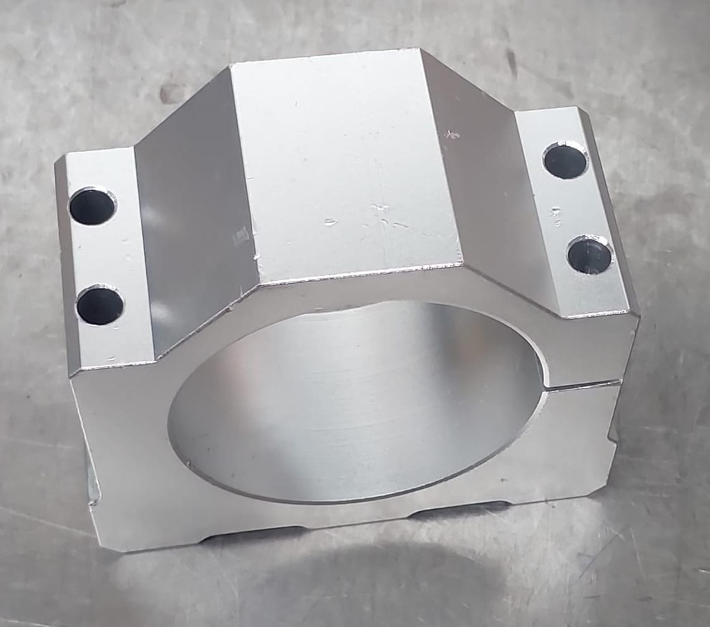abrazadera de aluminio con 4 pernos hexagonales, diámetro de 80 mm