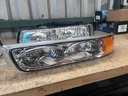 Juego de Luces Delanteras Cromadas Chevrolet Silverado 1500 / Suburban / Tahoe 2000-2006 2500 / 3500 1999-2002 /