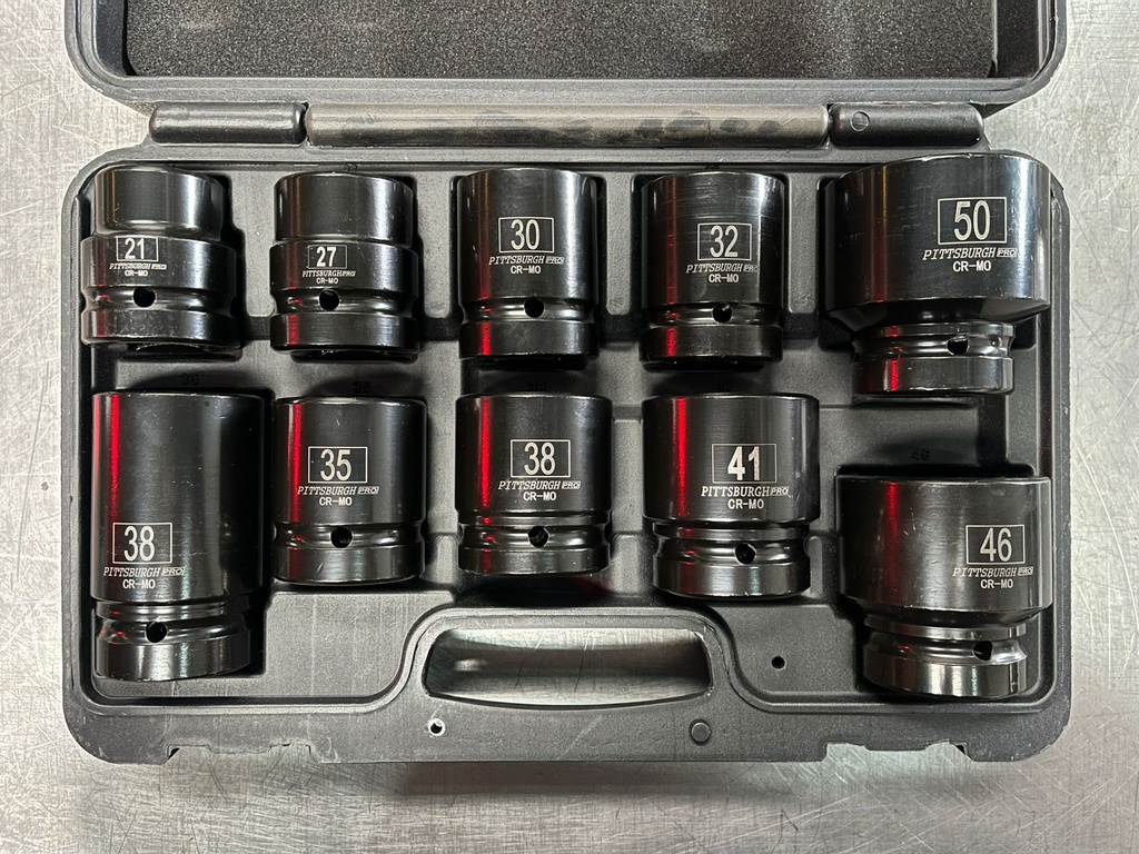Set de Cubos de impacto 1" para rosca de 21mm hasta 50mm.