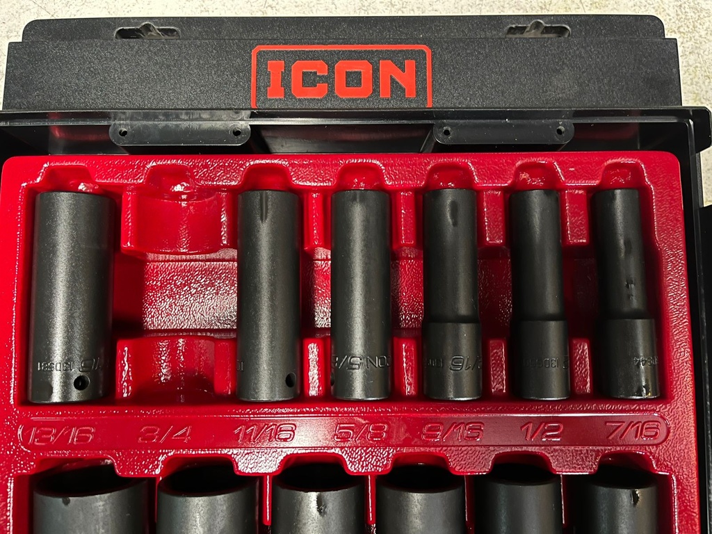 Set de cubos de impacto profundos de 1/2". (12 PIEZAS)