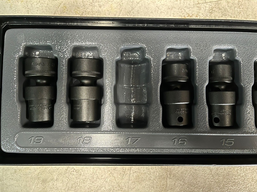 Set de cubos giratorios de impacto de 3/8". (9 PIEZAS)