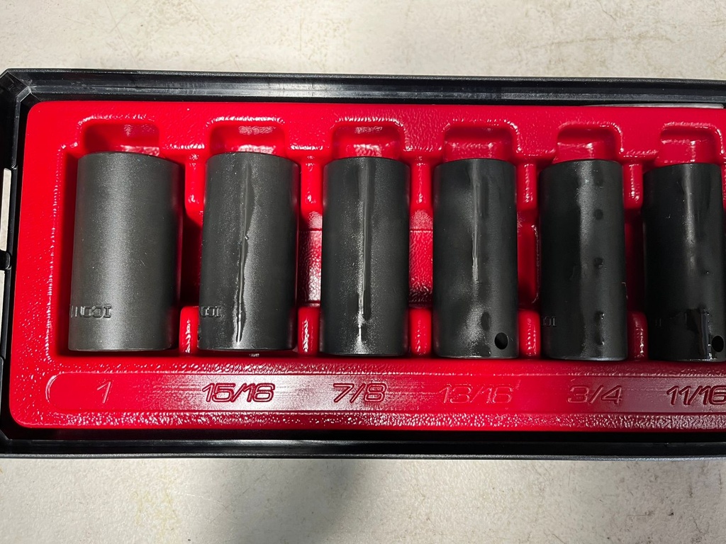 Set de cubos de impacto profundos de 3/8". (12 PIEZAS)