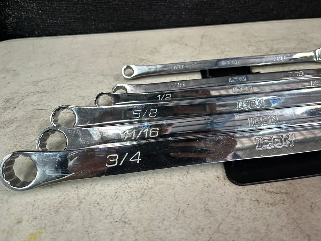 Set de Llaves de doble ratch con medición en pulgadas.