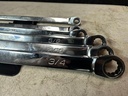 Set de Llaves de doble ratch con medición en pulgadas.