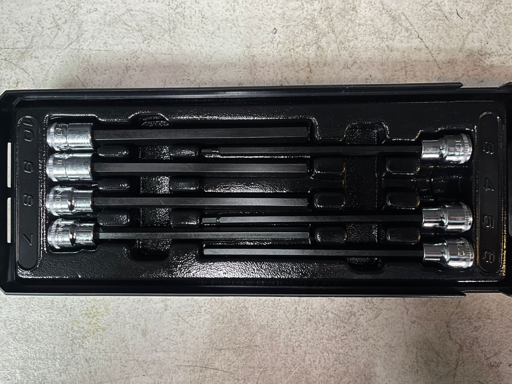 Set de 7 llaves Allen largas de 3/8 pulgadas.