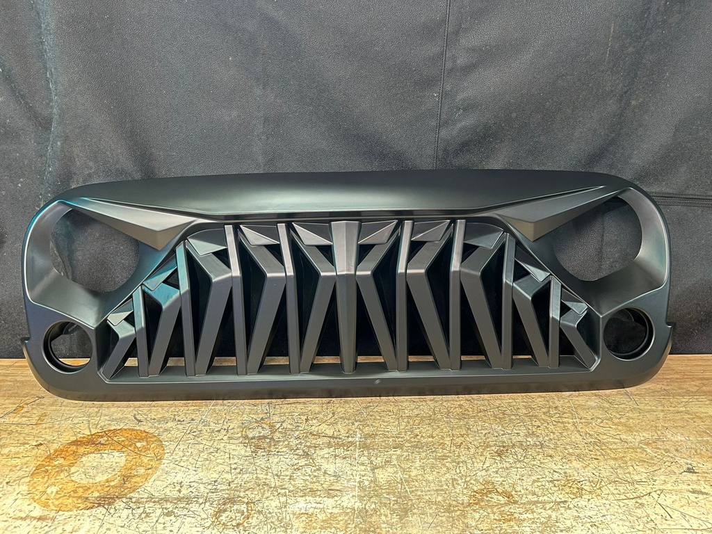 Parrilla Frontal Shark Grille Matte para Jeep Wrangler JK 2007-2018.