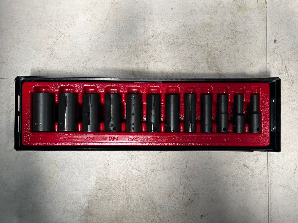 Set de cubos de impacto profundos de 3/8". (12 PIEZAS)