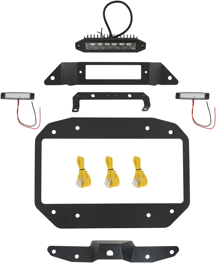 Kit de reubicación de placa con luz y tercera luz para Jeep Wrangler JL 2018-2024.