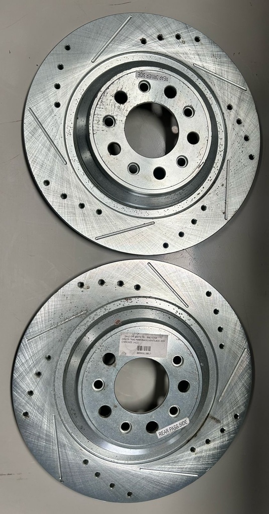 Discos traseros perforados para Jeep Cherokee 2014 al 2023 (diámetro: 320mm) (caliper de dos pistone