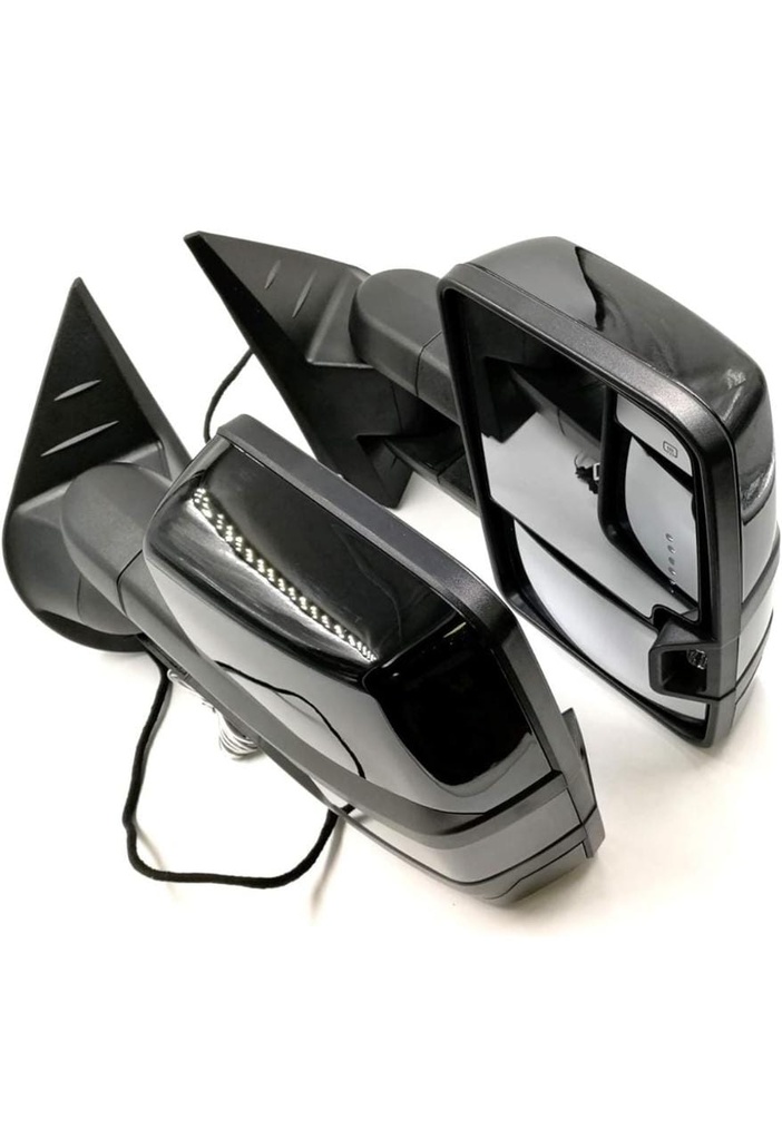 Espejos de Remolque con califaccion en vidrio, LED de señal ahumadas Chevy GMC/Silverado/Sierra/Tahoe/Suburban