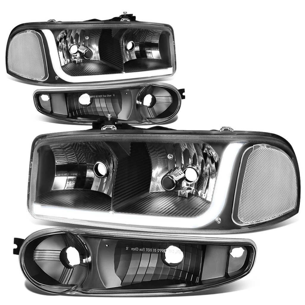 Luces Delanteras Led/Carcasa Negra GMC Denali/Yukon 02-06