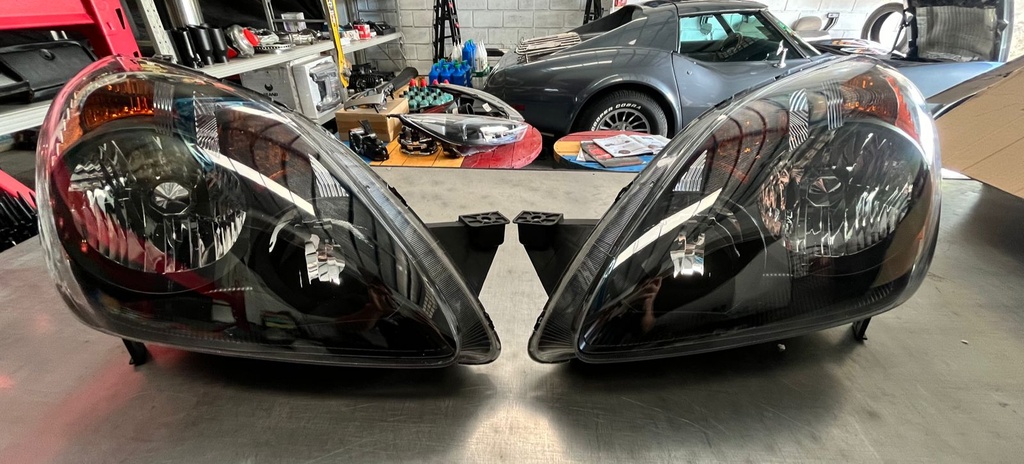 Par de Luces Delanteras/Carcasa Negra Honda CRV 05-06