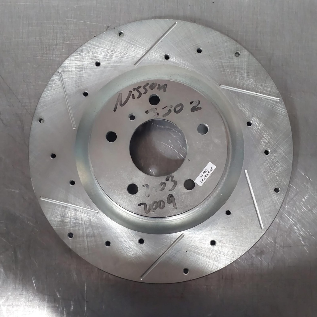 Disco delantero izquierdo perforado ventilado para Nissan 350Z 03-09