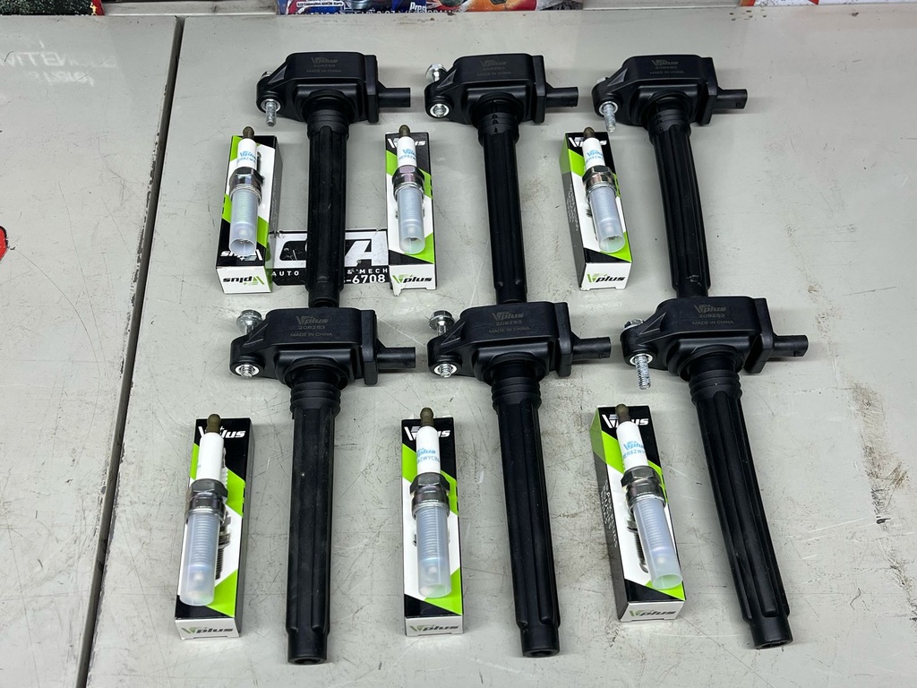Juego 6 Bobinas / 6 Bujías Dodge Durango 3.6L 2011-2015 / Grand Cherokee 3.6L 2011-2015 / Wrangler 3.6L 2012-2017 / Challenger 3.6L 2011-2018.