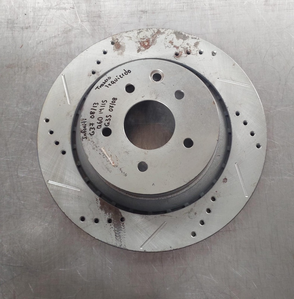 Disco trasero izquierdo ventilado perforado para Infiniti G37/Q60/G35 07-15
