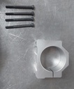 abrazadera de aluminio con 4 pernos hexagonales, diámetro de 80 mm