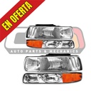 Luces Delanteras Cromadas Chevrolet Silverado 1999-2002 / Tahoe / Suburban 2000-2006.
