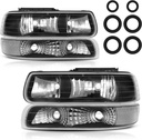 Luces Delanteras Carcasa Negra Chevrolet Silverado 1500 / 2500 / 3500 1999-2002 / Tahoe / Suburban 2000-2006.