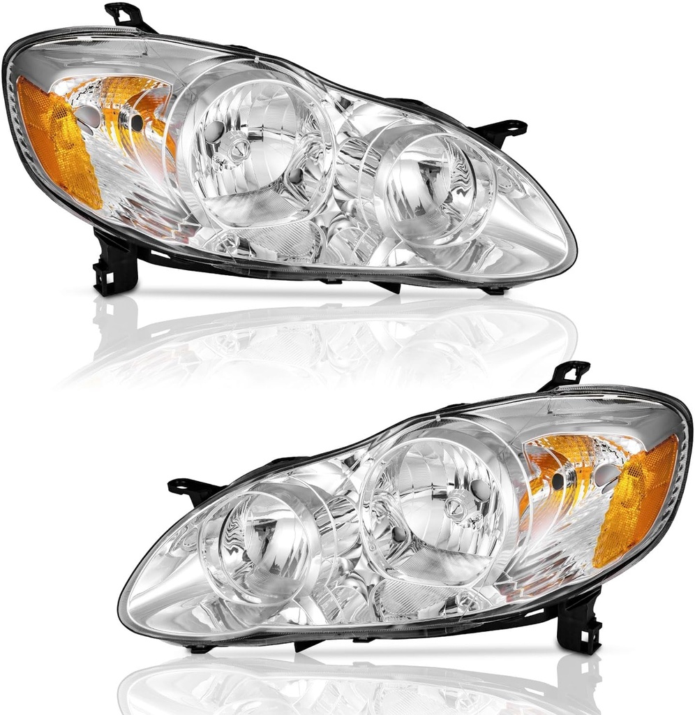 Luces Delanteras Cromadas Toyota Corolla 2003-2008.