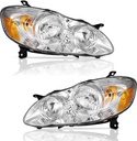 Luces Delanteras Cromadas Toyota Corolla 2003 al 2008.