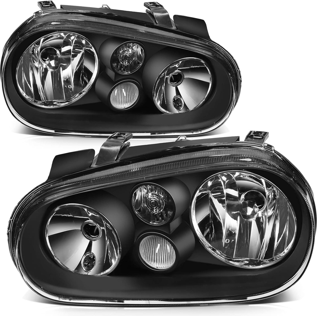 Luces Delanteras Carcasa Negra Volkswagen Golf 1999-2006 / Cabrio 1999-2002.