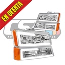 Luces Delanteras Cromadas LED DRL Chevrolet Silverado 2003-2006 / Avalanche 2003-2006.