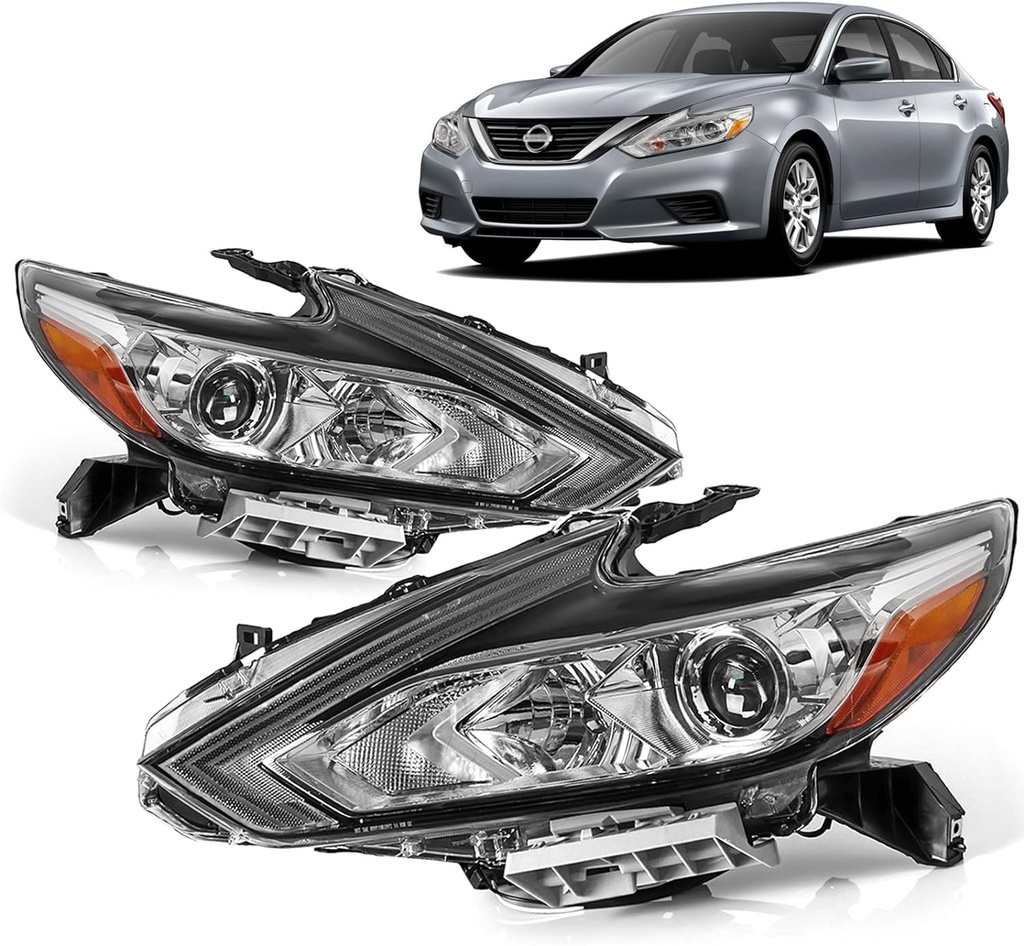 Luces Delanteras Carcasa Negra Nissan Altima 2016-2018.