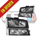 Luces Delanteras (carcasa negra) Chevrolet Silverado 1500 / 2500 / 3500 2003-2007.