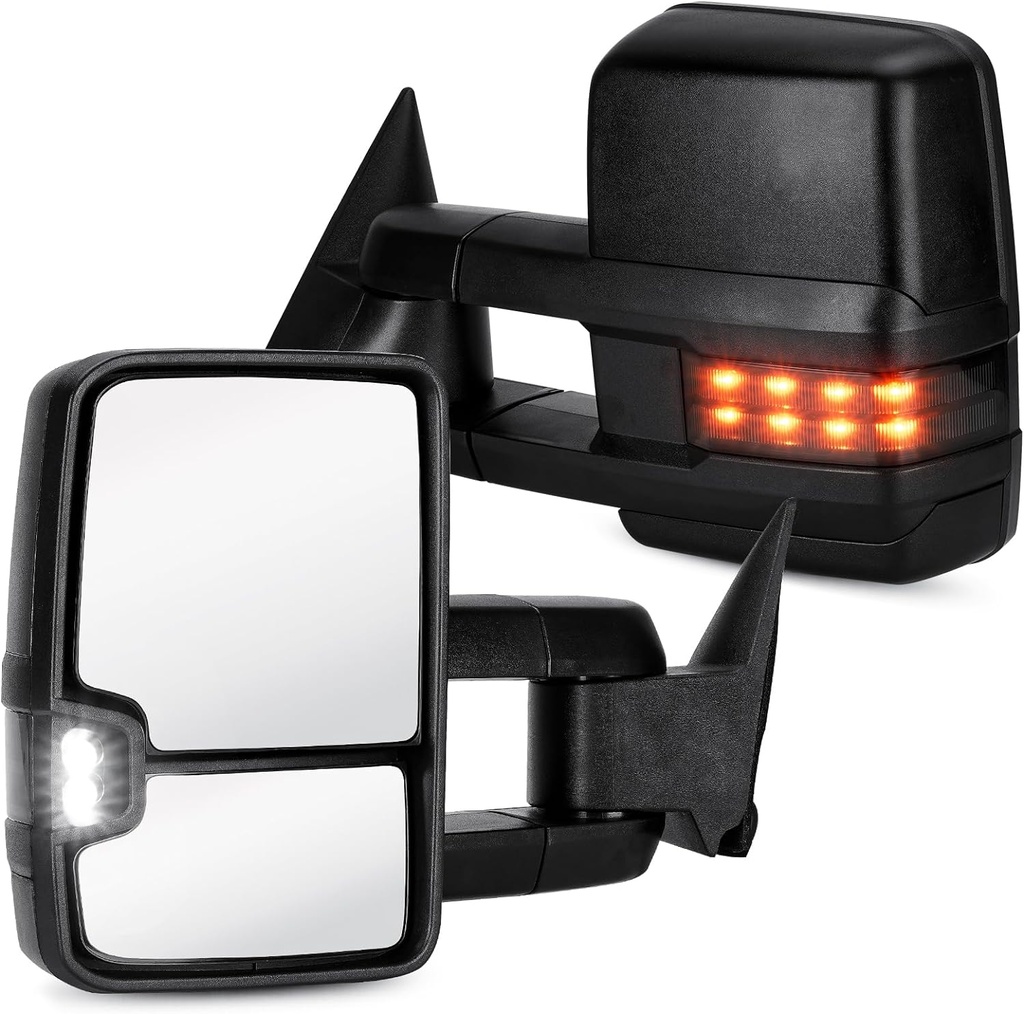 Espejos Tipo Remolque con Luz de Señal Chevrolet Silverado C/K Pickup 1988-1998.
