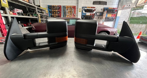 Espejos Tipo Remolque Eléctricos / Calefacción / Luz de Señal / Luz Auxiliar de Reversa para Dodge Ram 1500 / 2500 / 3500 de 2003-2008.