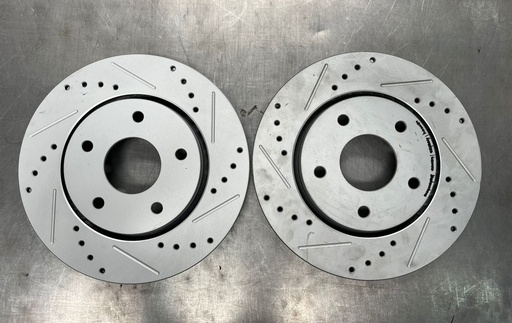 Discos Delanteros Perforados de 302mm para Dodge Caravan 2008-2011 / Grand Caravan 2008-2016 / Journey 2009-2013 / Volkswagen Routan 2009-2014.