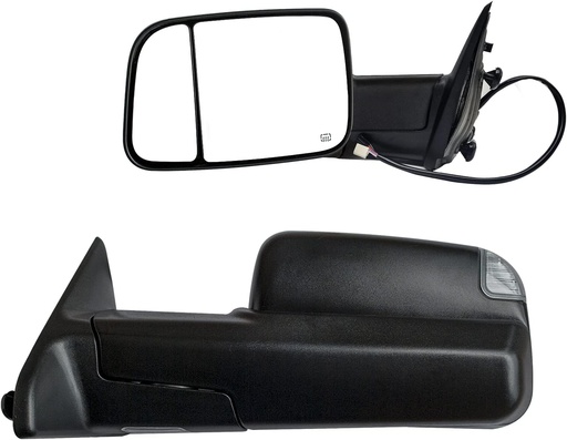 Espejos Tipo (COLOR NEGRO) Remolque Eléctricos / Señal / Calefacción para Dodge Ram 1500 2009-2018 / Ram 2500 / 3500 2010-2018.