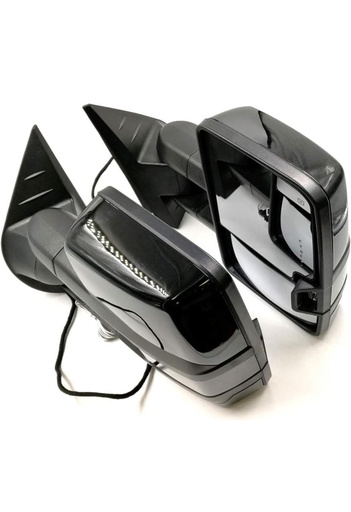 Espejos de Remolque con califaccion en vidrio, LED de señal ahumadas Chevy GMC/Silverado/Sierra/Tahoe/Suburban