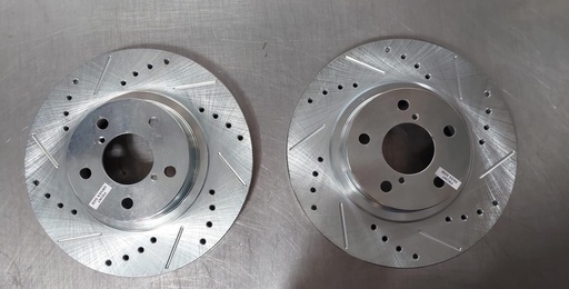 Discos delanteros perforados ventilados para Subaru Impreza 1998 al 2016 BRZ 2013 al 2016 Forester 1998 al 2002 Legacy 1991 al 2004