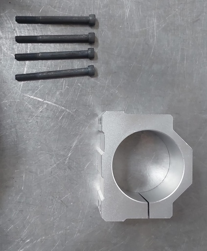 abrazadera de aluminio con 4 pernos hexagonales, diámetro de 80 mm