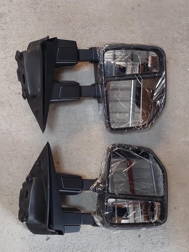 Espejos de remolque cromados con sensor de temperatura para Ford Super Duty F-250/F-350/F-450/F-550 17-19