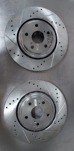 Discos de freno delanteros ventilados perforados para Toyota Highlander/Sienna 08-19