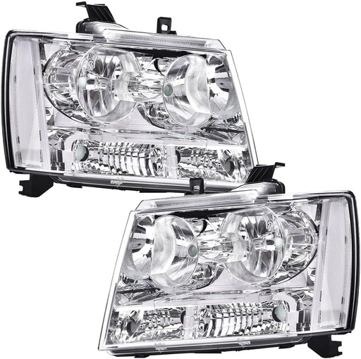 Luces Delanteras Cromadas Chevrolet Silverado 2007-2014 / Avalanche / Tahoe / Suburban 2007-2013.
